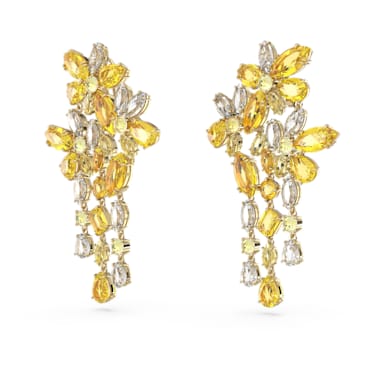Gema drop earrings Mixed cuts Chandelier Yellow Gold tone