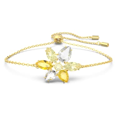 Gema Armband, Verschiedene Schliffe, Blume, Gelb, Goldlegierungsschicht - Swarovski, 5652820