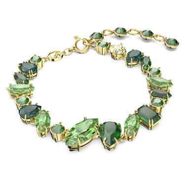 Gema 手鏈, 混合式切割, 綠色, 鍍金色色調 - Swarovski, 5652822