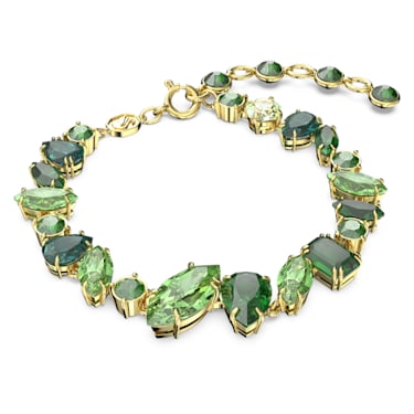 White Gold Green Emerald Diamond Bracelet-Blencci
