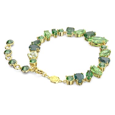Gema 手鏈, 混合式切割, 綠色, 鍍金色色調 - Swarovski, 5652822