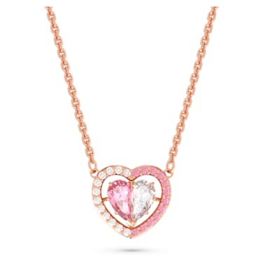 Swarovski Crystal Butterfly and Heart Pendant in Pink | Lyst