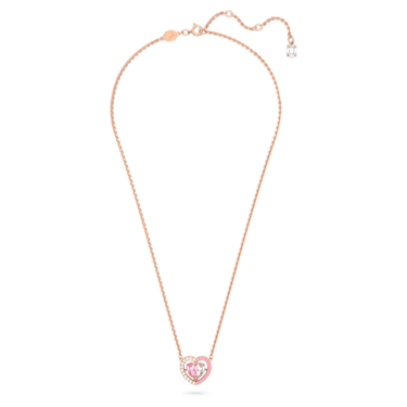 Rosecliff Heart Pink Sapphire Necklace in 14k Gold (October)