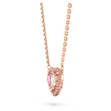 Gema 520 네크리스, 하트, 핑크, 로즈골드 톤 플래팅 - Swarovski, 5653007