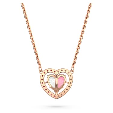 Gema 520 네크리스, 하트, 핑크, 로즈골드 톤 플래팅 - Swarovski, 5653007