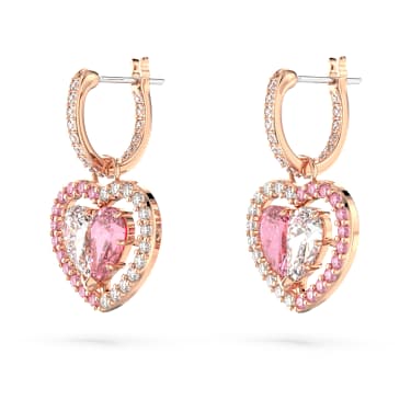 Swarovski rose discount gold heart earrings