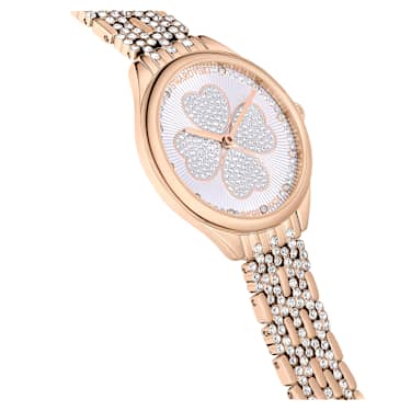 Attract Uhr Schweizer Produktion Glucksklee Kristallarmband Rosefarben Rosegoldfarbenes Finish