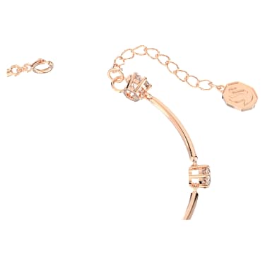 Άκαμπτο βραχιόλι Constella, Στρογγυλή κοπή, Λευκό, Επιμετάλλωση σε ροζ χρυσαφί τόνο - Swarovski, 5654495