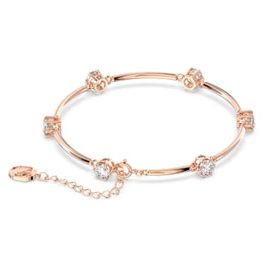 Constella กำไล, เจียระไนทรงกลม, ขาว, เคลือบโทนสีโรสโกลด์ - Swarovski, 5654495
