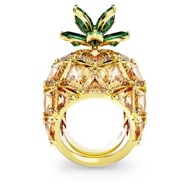 Idyllia Cocktailring, Ananas, Mehrfarbig, Goldlegierungsschicht - Swarovski, 5655322
