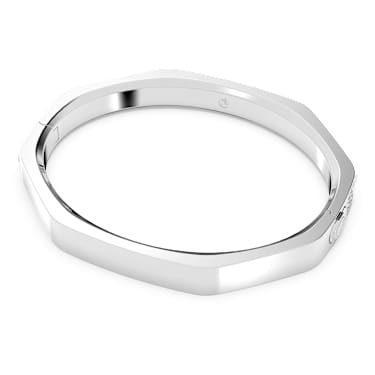 Dextera bangle, Octagon shape, White, Rhodium plated - Swarovski, 5655625
