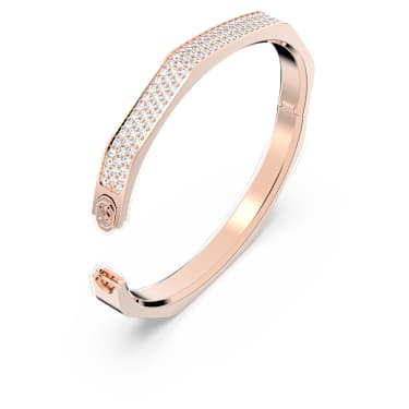 Obročasta zapestnica Dextera, Osemkotna oblika, Bela, Prevleka rožnato zlatega odtenka - Swarovski, 5655627