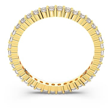 Matrix Vittore 戒指, 圆形切割, 白色, 金色调润饰 - Swarovski, 5655703