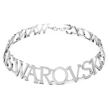 Naszyjnik typu choker Wordmark, Swarovski, Biały, Powłoka z rodu - Swarovski, 5656158