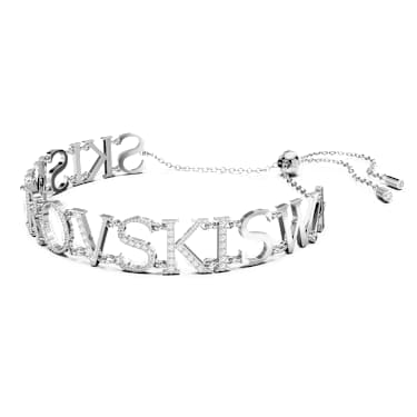 Bracelet Wordmark, Swarovski, Blanc, Métal rhodié - Swarovski, 5656169