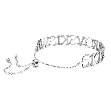 Bracelet Wordmark, Swarovski, Blanc, Métal rhodié - Swarovski, 5656169