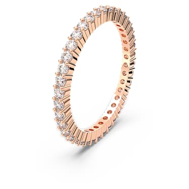 Matrix Vittore 戒指, 圓形切割, 白色, 玫瑰金色潤飾 - Swarovski, 5656301