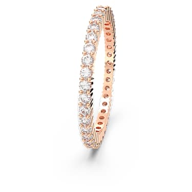 Matrix Vittore 戒指, 圓形切割, 白色, 玫瑰金色潤飾 - Swarovski, 5656301