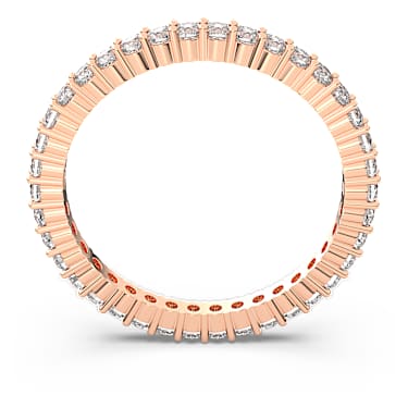 Matrix Vittore 戒指, 圓形切割, 白色, 玫瑰金色潤飾 - Swarovski, 5656301