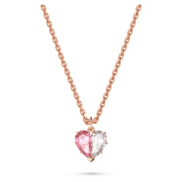 Gema 520 链坠, 心形, 粉红色, 镀玫瑰金色调 - Swarovski, 5656577