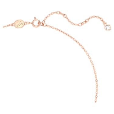 Volta necklace, Bow, Small, White, Rose gold-tone plated | Swarovski