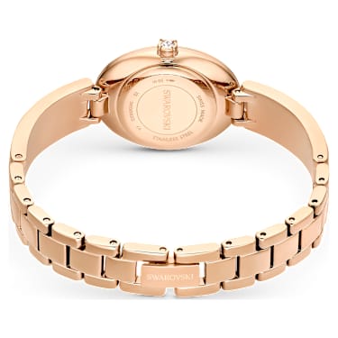 Montre Crystal Rock Oval, Fabriqué en Suisse, Bracelet en cristal, Bleues, Finition or rose - Swarovski, 5656822