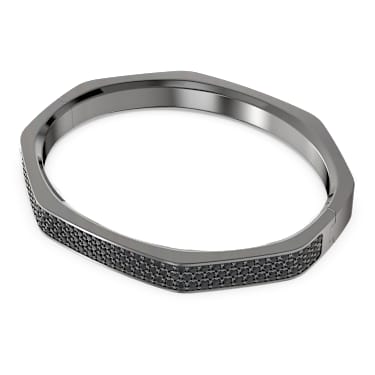 Dextera bangle, Octagon shape, Black, Ruthenium plated - Swarovski, 5656843
