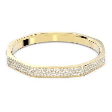 Dextera bangle, Octagon shape, White, Gold-tone plated - Swarovski, 5656844