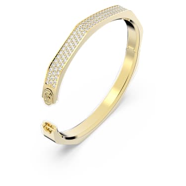Dextera bangle, Octagon shape, White, Gold-tone plated - Swarovski, 5656844
