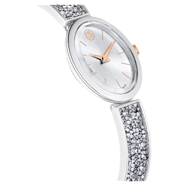 Crystal Rock Oval Uhr, Schweizer Produktion, Kristallarmband, Weiß, Edelstahl - Swarovski, 5656878