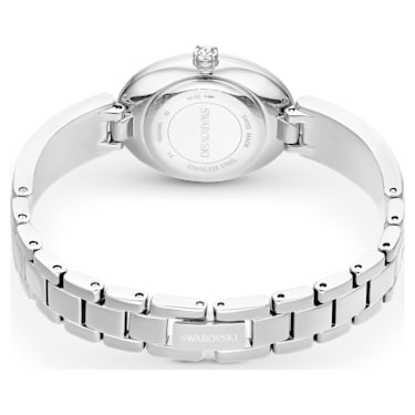 Crystal Rock Oval watch, Swiss Made, Metal bracelet, Silver tone, Stainless steel - Swarovski, 5656881