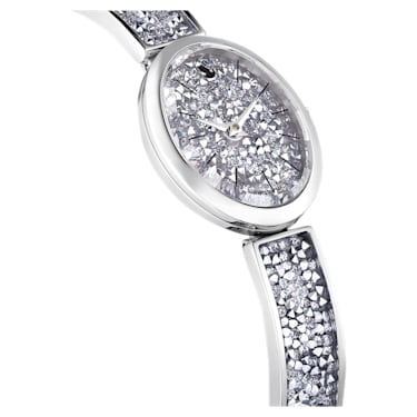 Zegarek Crystal Rock Oval, Swiss Made, Metalowa bransoleta, W odcieniu srebra, Stal szlachetna - Swarovski, 5656881