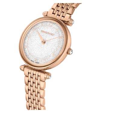 Crystalline Wonder watch, Swiss Made, Metal bracelet, Rose gold tone, Rose  gold-tone finish