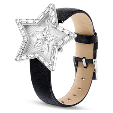 Symbolica Star 手錶, 瑞士製造, 星星, 真皮錶帶, 白色, 不銹鋼 - Swarovski, 5656952