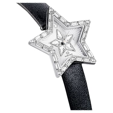 Symbolica Star 腕表, 瑞士制造, 星星, 真皮表带, 白色, 不锈钢 - Swarovski, 5656952