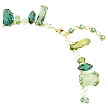 極美品✨スワロフスキー Gema ネックレス ストーン 緑 箱付き Gema ネックレス, ミックスカット, グリーン, 18Kゴールドコーティング