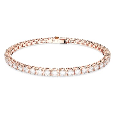 Emily bracelet, Round cut, Pink, Rose gold-tone plated