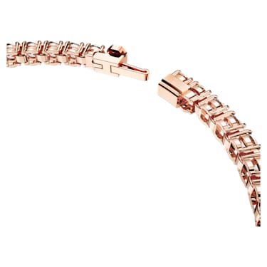 Matrix Tennis bracelet, Round cut, White, Rose gold-tone plated 