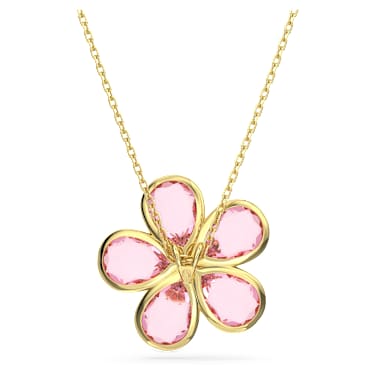 Idyllia Kolye, Çiçek, Küçük, Pembe, 18k altın rengi yüzey - Swarovski, 5657875