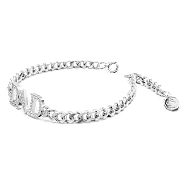 Father s Day Dad bracelet White Rhodium plated Swarovski