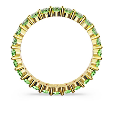 Anillo Matrix, Talla redonda, Verde, Baño tono oro - Swarovski, 5658660