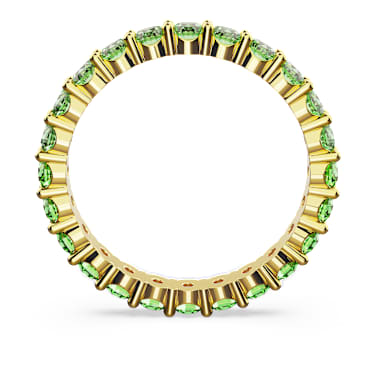 Matrix ring, Round cut, Green, Gold-tone plated - Swarovski, 5658661