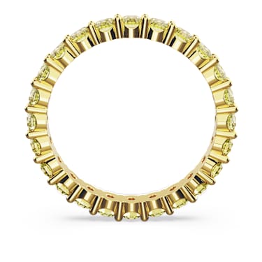 Matrix ring, Round cut, Yellow, Gold-tone plated - Swarovski, 5658663