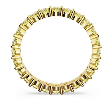 Matrix ring, Round cut, Yellow, Gold-tone plated | Swarovski