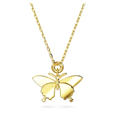 Idyllia จี้สร้อยคอ, ผีเสื้อ, หลากสี, เคลือบโทนสีทอง - Swarovski, 5658857