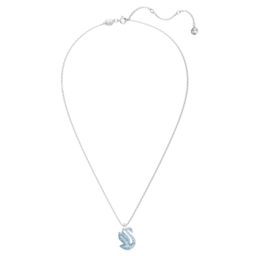 Přívěsek Swan, Labuť, Střední, Modrá, Pokoveno rhodiem - Swarovski, 5660594