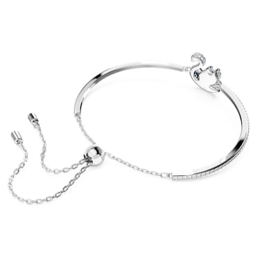 Swan Armreif, Schwan, Blau, Rhodiniert - Swarovski, 5660595