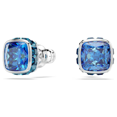 Birthstone bedugós fülbevaló, Négyzet metszéses, December, Kék, Ródium bevonattal - Swarovski, 5660796