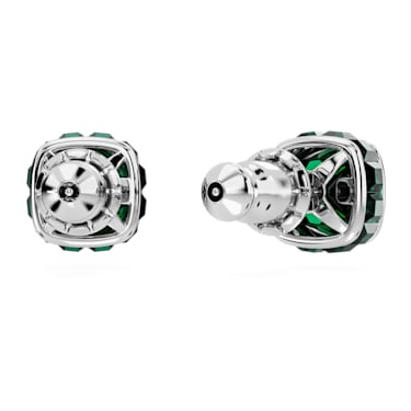 Birthstone bedugós fülbevaló, Négyzet metszéses, Május, Zöld, Ródium bevonattal - Swarovski, 5660801