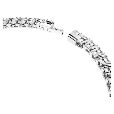 Matrix Tennis bracelet, Round cut, White, Rhodium plated - Swarovski, 5660917
